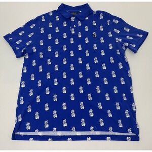 Polo Ralph Lauren Blue Multi Classic Fit Pineapple‎ Print Golf Polo Shirt Large